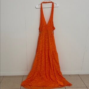 Fashion Nova Bold Orange Halter Dress